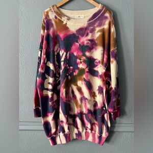 Natural Life Tie Dye Sweater Tunic Dress Cotton L/XL Boho